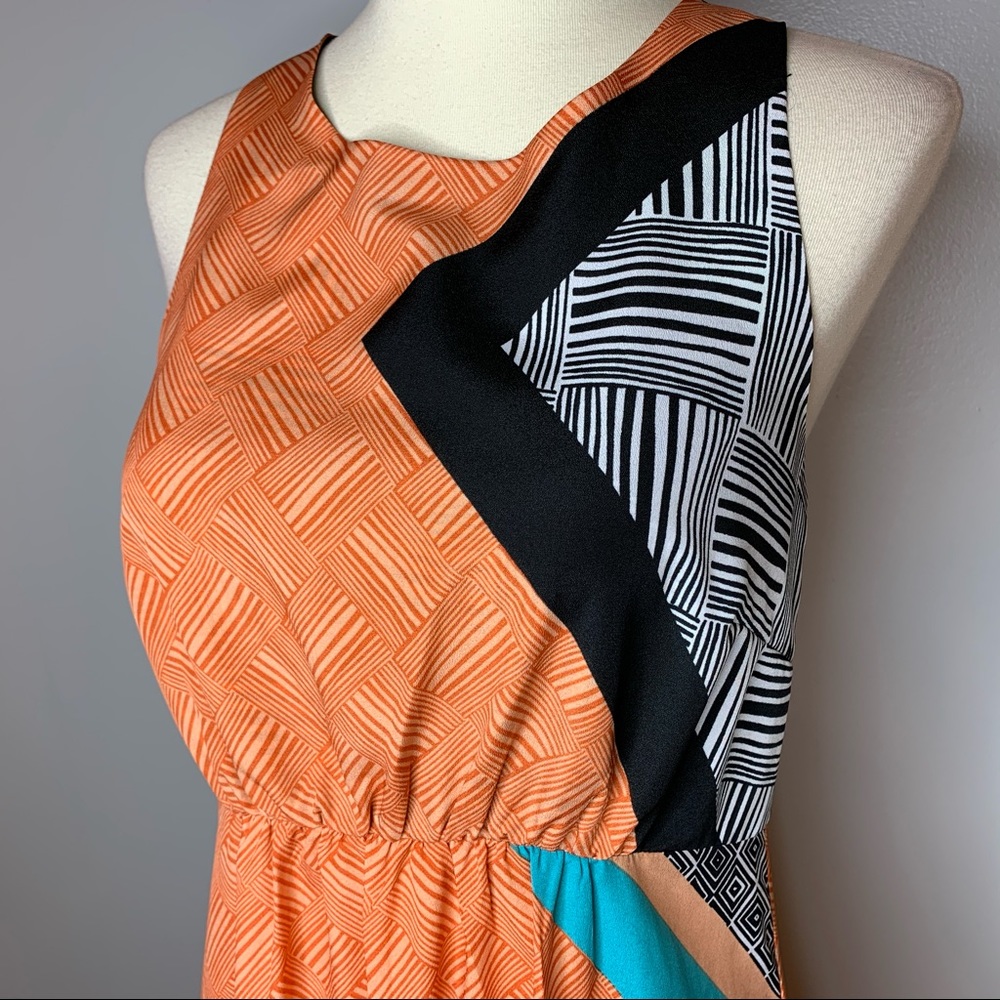 BAR III Sleeveless Maxi Dress Orange Multi Size S - Picture 7 of 8